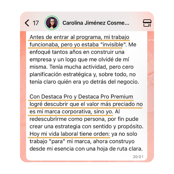 Testimonio — Carolina Jiménez Cosme